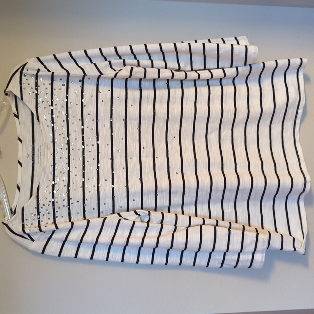 Talbot's striped T with rhinestones